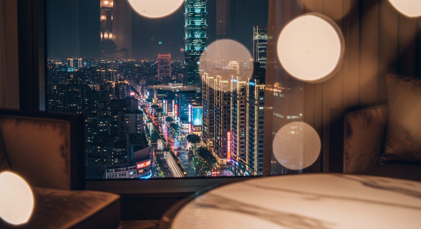 酒店產業未來夜經濟的台北夜景示意圖