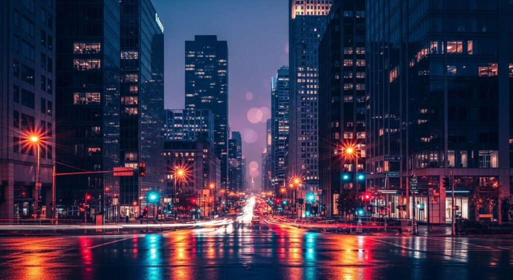 高雄酒店相關夜生活風格、專業經紀服務主關鍵字的形象圖，夜景與商業氛圍