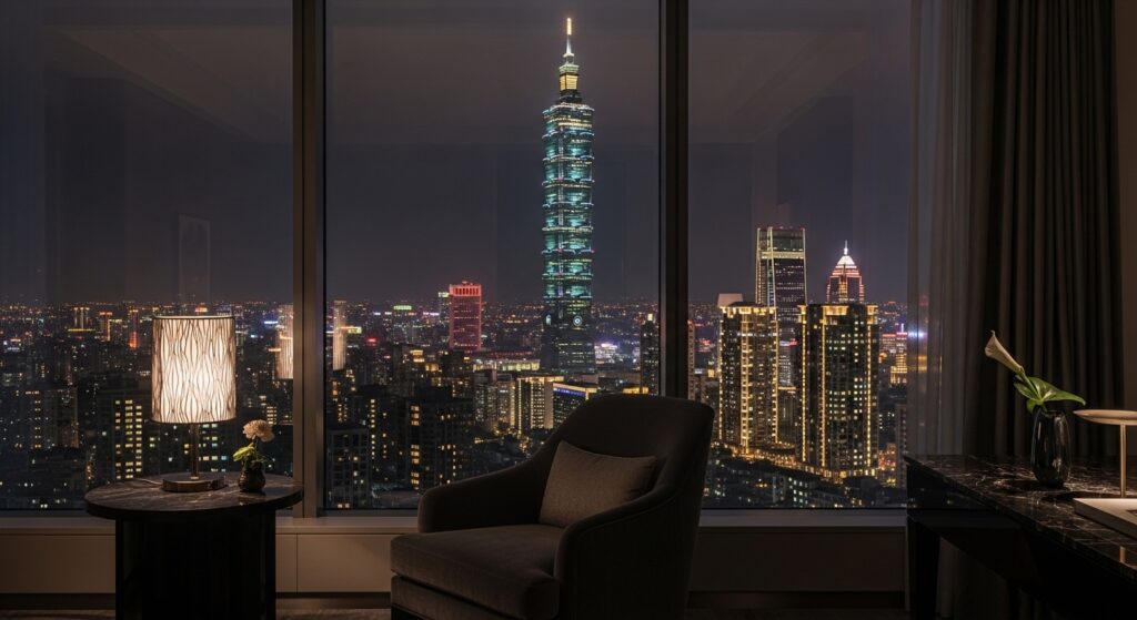 信義酒店夜景與商務氛圍的視覺呈現