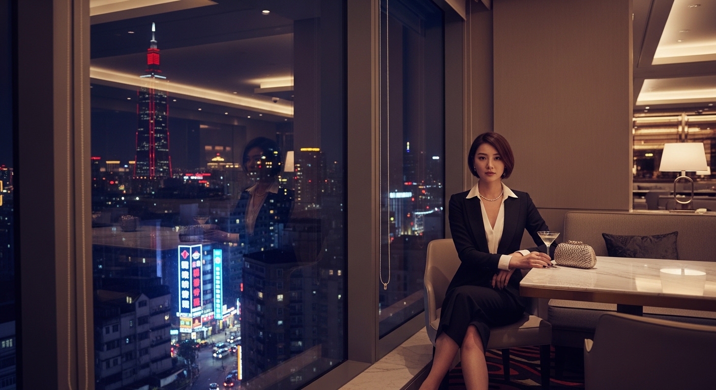 酒店宵夜與夜生活相關的城市景觀與工作場景