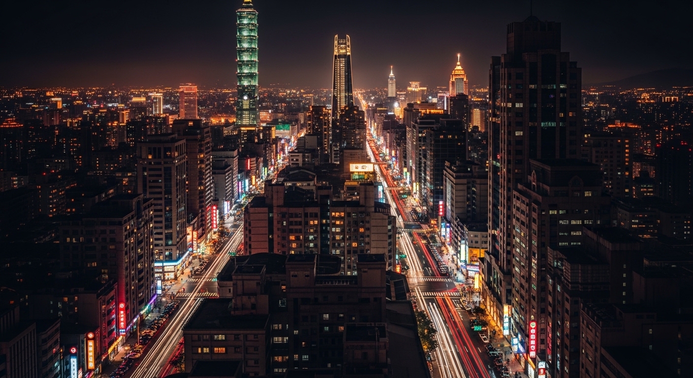 酒店經紀職涯發展插畫：專業女性在夜間商圈工作與成長