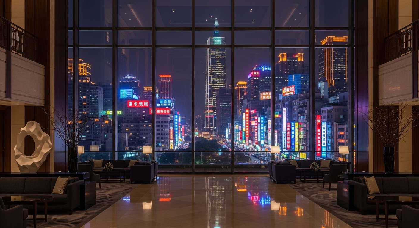 歐美客人在台灣高級酒店接待情境，展現專業語言與禮儀要點