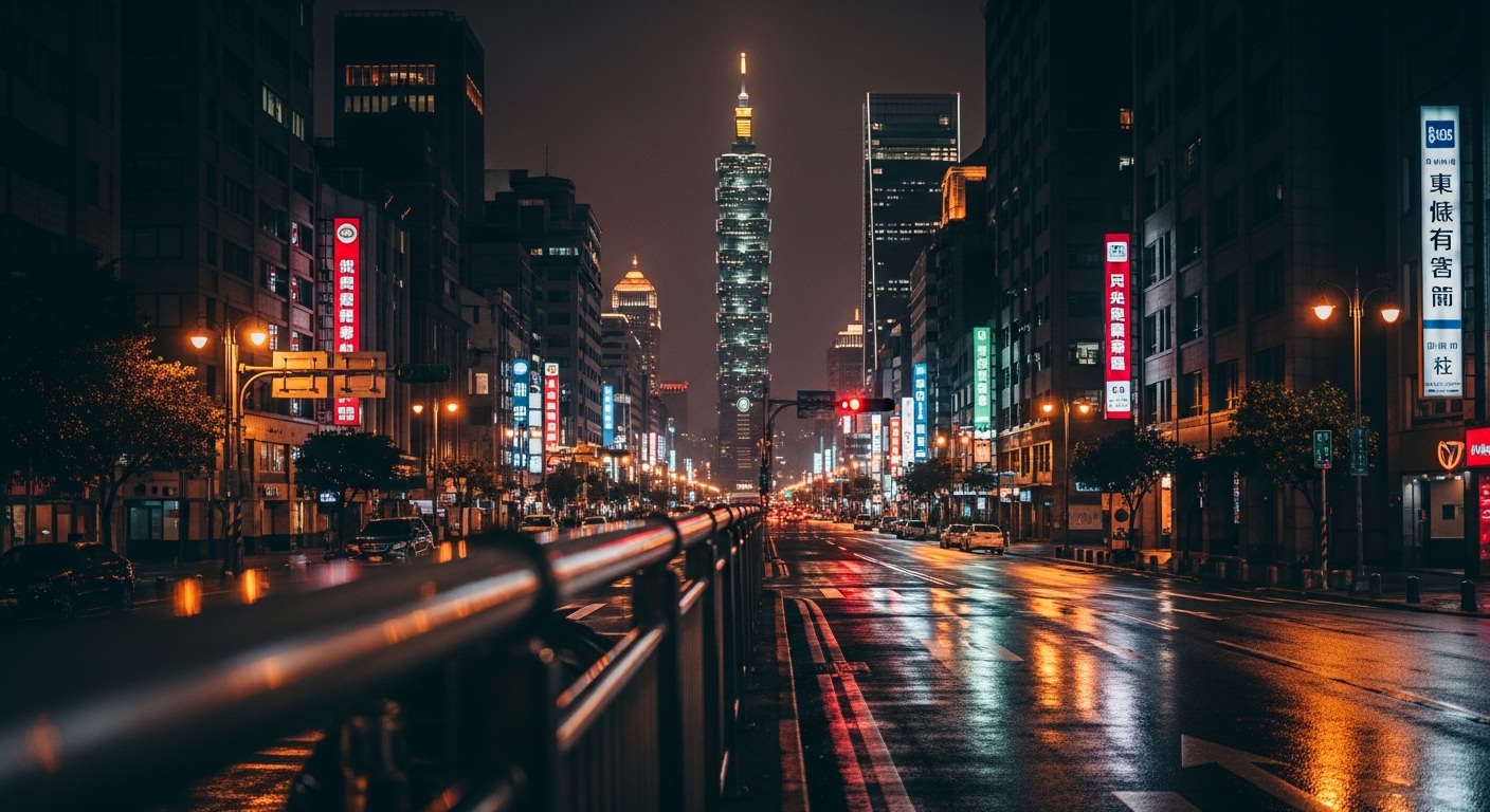 唯美酒店經紀：女性入行指引的相關影像，夜晚台北都會風貌