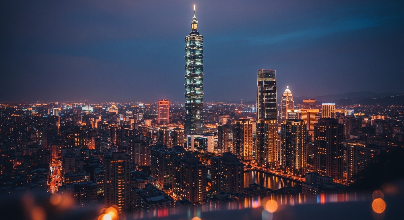 南港酒店在南港軟體園區夜景的高端場景