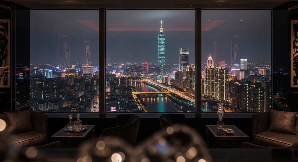 年輕新貴 夜景氛圍、時尚專業風格的台北夜景圖，唯美酒店經紀專題