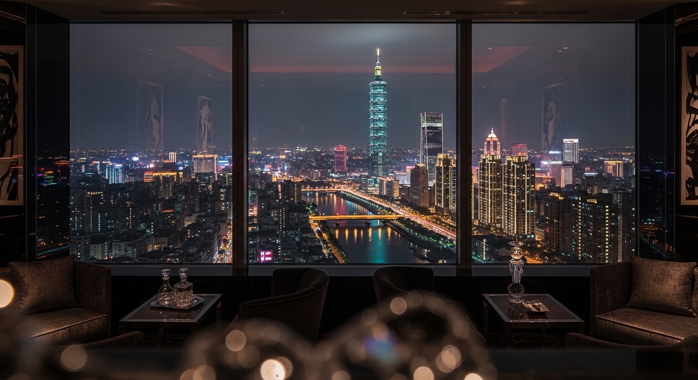 年輕新貴 夜景氛圍、時尚專業風格的台北夜景圖，唯美酒店經紀專題