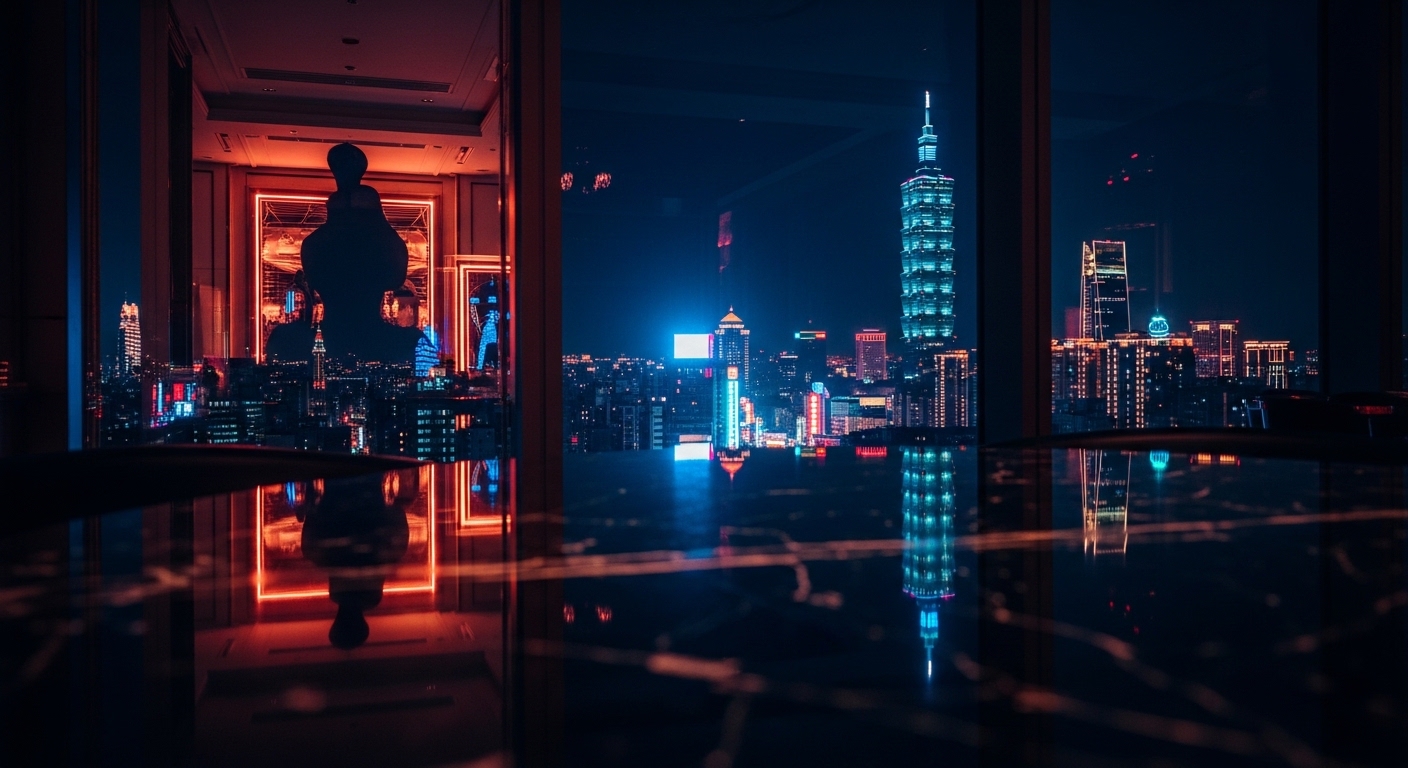 離婚女性酒店職涯意象：夜晚台北都市風景與專業風格