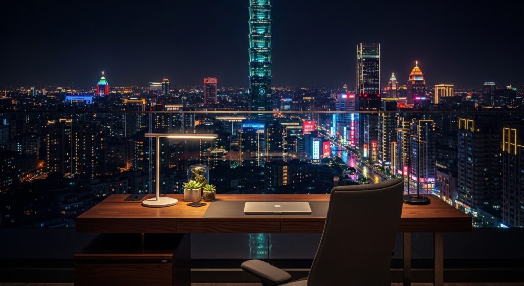 經紀人抽成 探討 的台北夜景與專業職涯形象