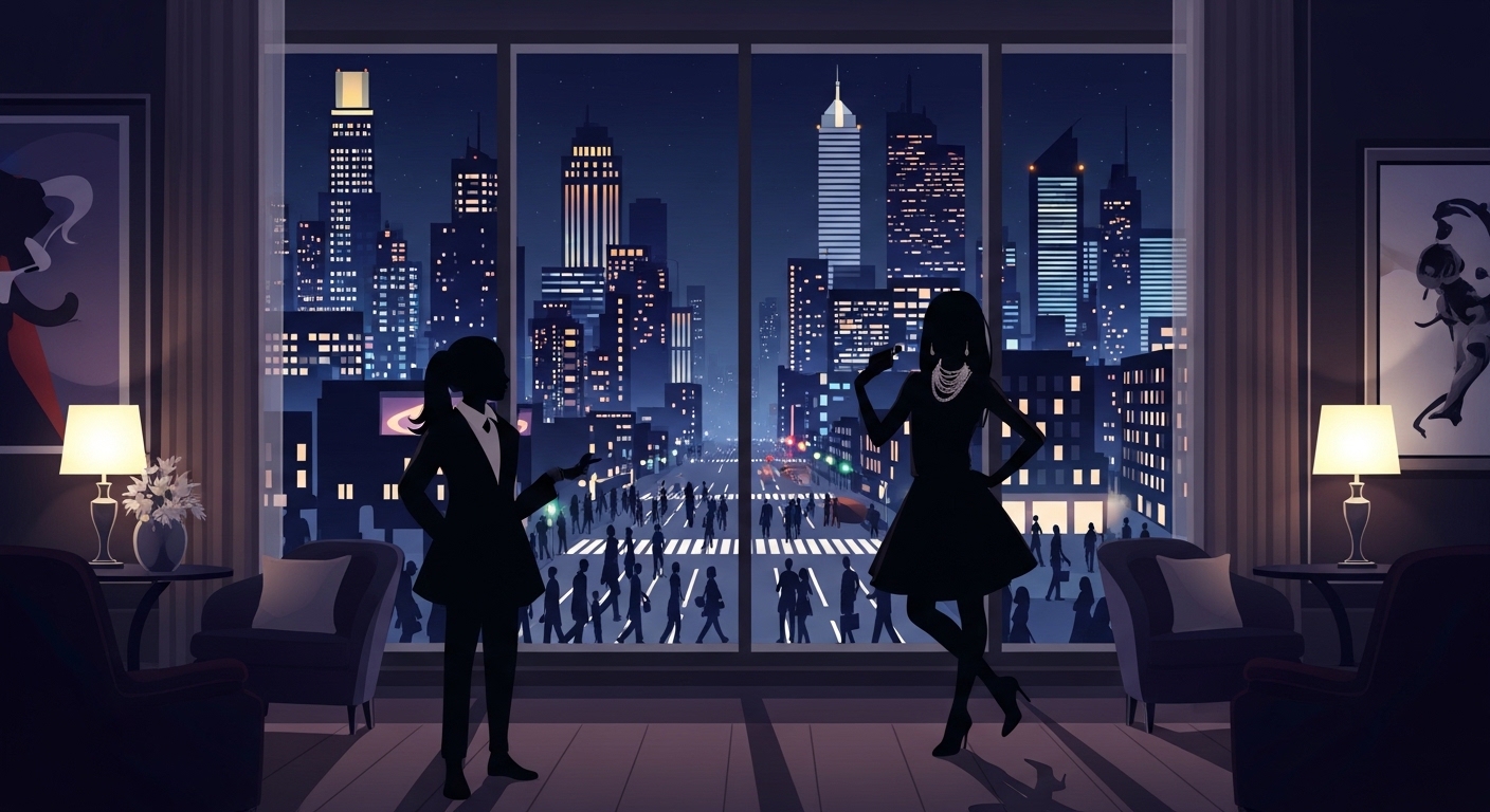 高跟鞋保養與舒緩指導，酒店經紀的專業工作者在夜景燈光中穿搭示意