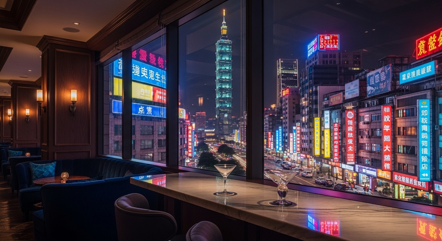 酒店投資女性理財指引夜景概觀，專業形象