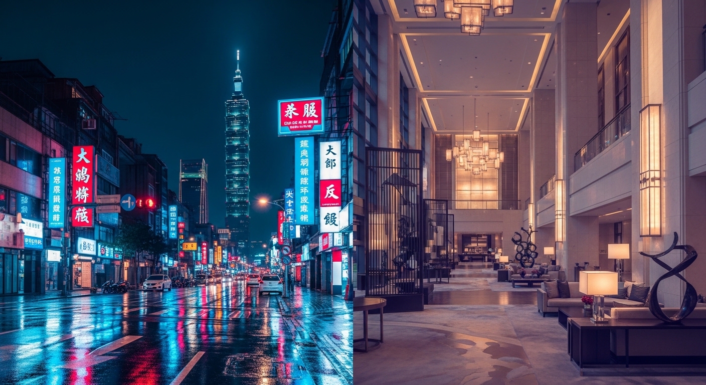 酒店退場職涯風格夜景背景，專業氛圍