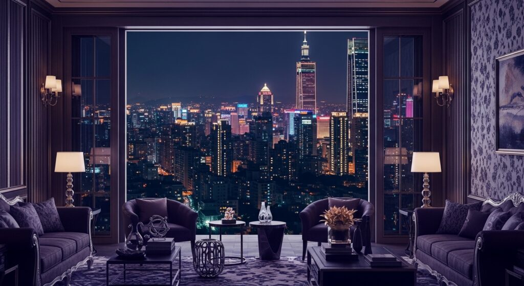 換經紀人職涯指引的夜景風格圖像，展示專業成長氛圍