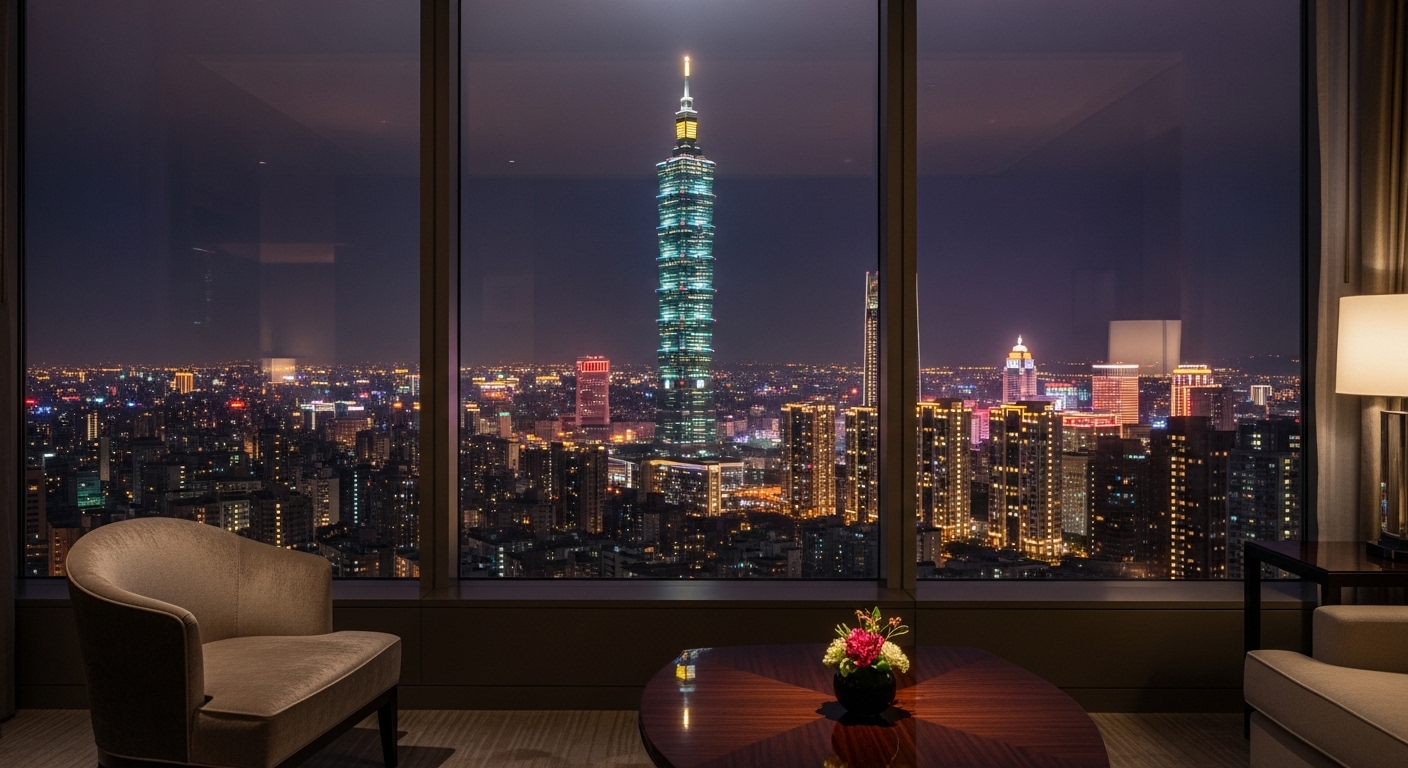 酒店經紀職涯：台北夜景與專業氛圍的形象