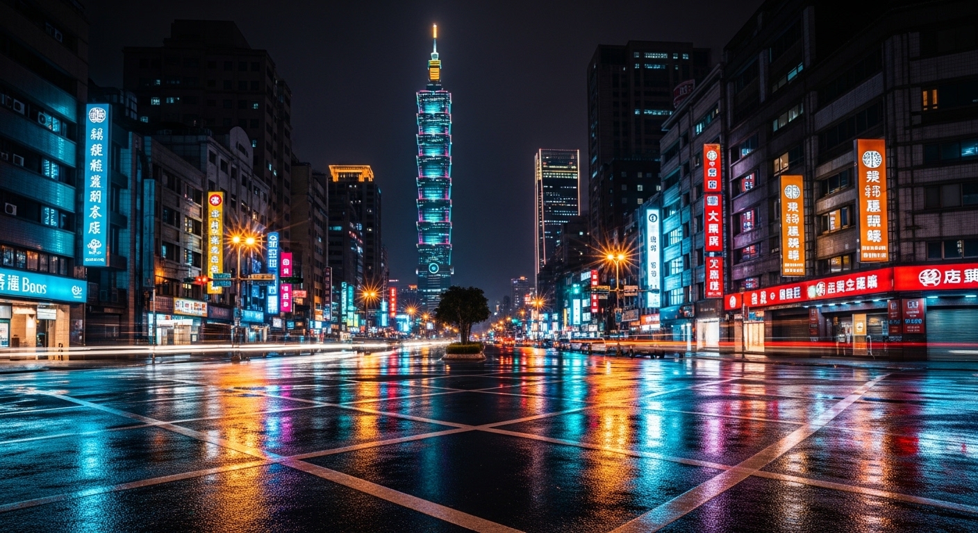 酒店自主 主題夜景與工作場域想像的夜景圖，夜生活氛圍但專業正向