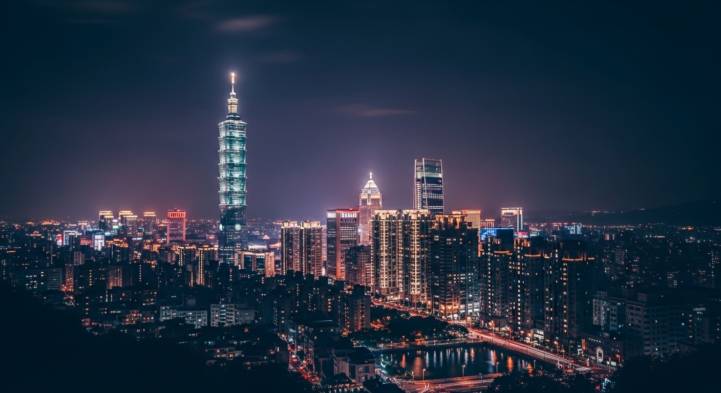 酒店產業未來 夜間台北霓虹景觀