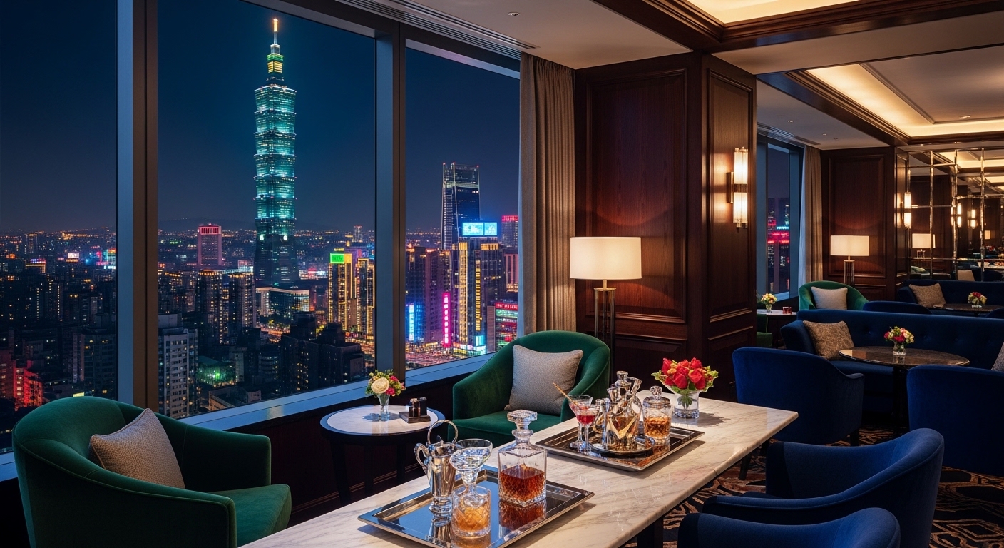 酒店經紀產業入門相關的夜景風格圖示，呈現專業與夜間工作氛圍