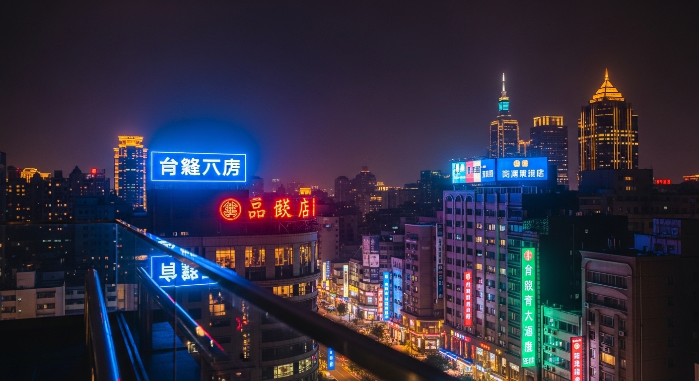 酒店類型 夜生活城市景觀與專業工作者形象示意