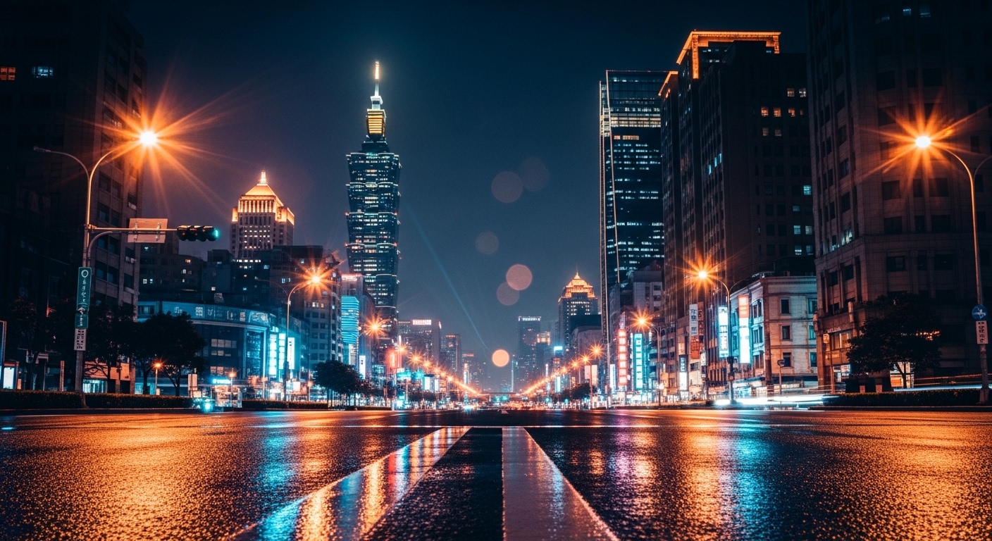 酒店經紀職涯夜景背景，台北夜景與專業形象