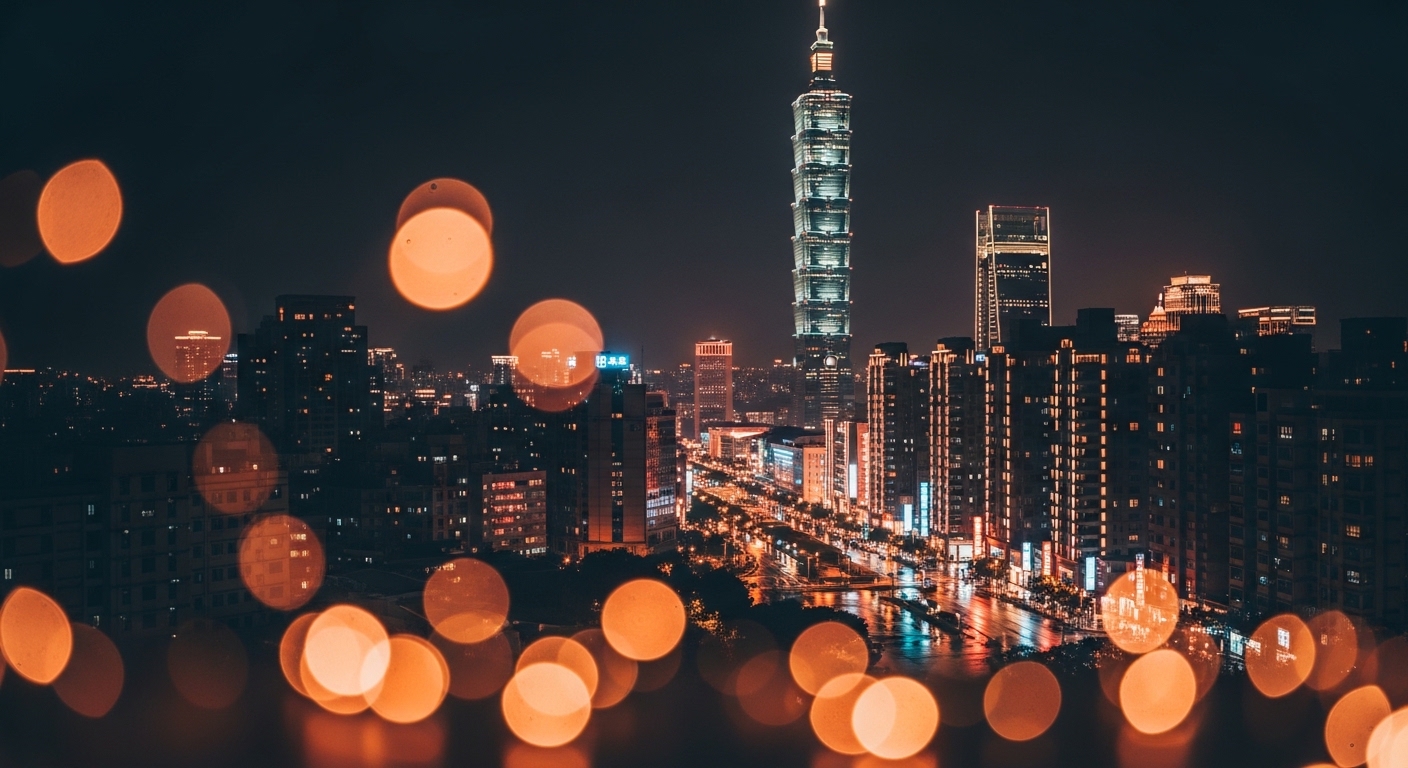 學生酒店場景：夜晚台北風貌與專業風格