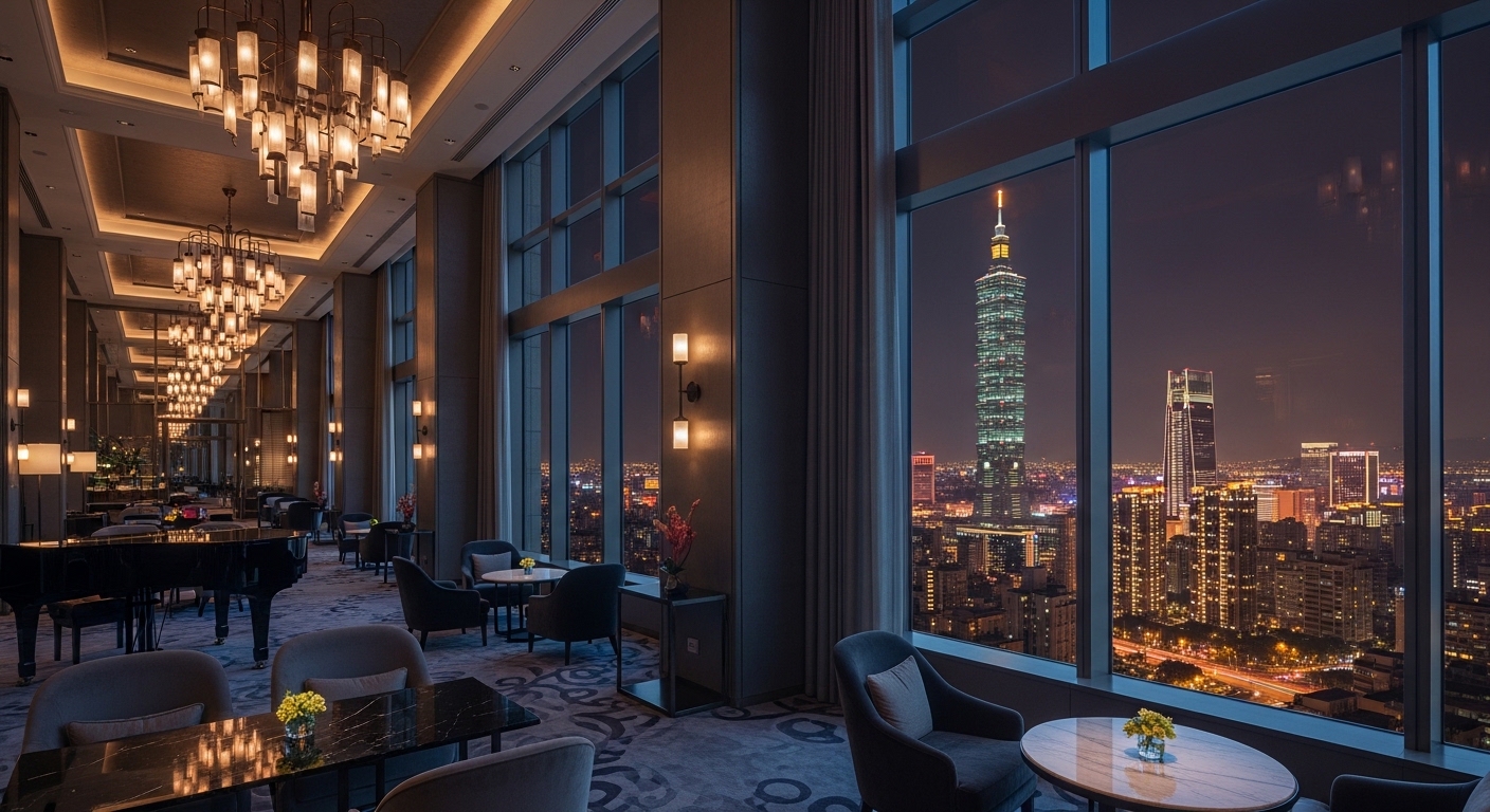 酒店術語與工作情境：夜晚城市景象與專業風貌